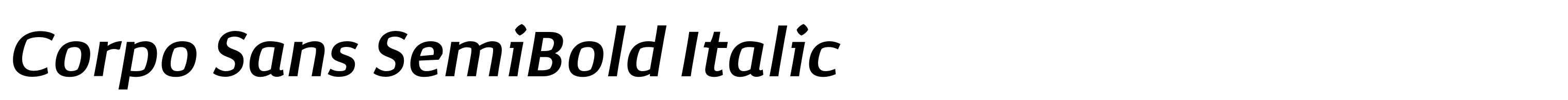 Corpo Sans SemiBold Italic